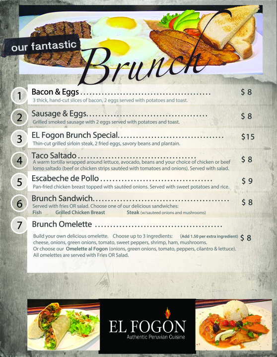Brunch Menu June 2017