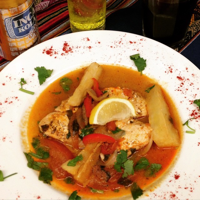 Easter Special: Sudado de Pescado.
Peruvian Steamed Fish Fillet, served with yucca and rice. 
#elfogonto #toronto #restaurant #Peru  #peruvian #seafood #stclairwest #wychwood
